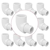 Lswteiz 12Pack 1/2' Slip x Male Thread 90 Degree PVC Elbow Pipe Fittings, Furniture Build Grade SCH40 1/2IN Socket to Male Threaded Elbow PVC Corner Connector