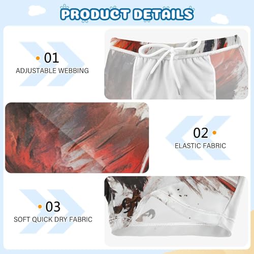 Boys Swim Trunks Quick Dry Kids Bathing Suit Red Eagle Toddler Swim Shorts Boardshorts Swimwear3