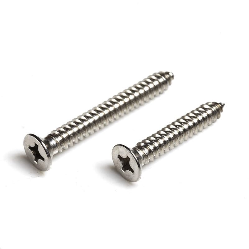 304 Stainless Steel Recessed Countersunk Head Tapping Screws M1.2 Length 3-8mm Stainless Steel Flat Wood Screws Self Tapping Screw Drywall Screw Fasteners(4mm)