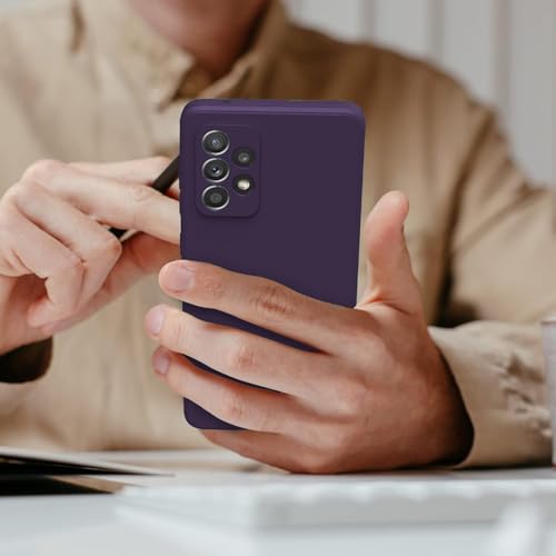 Image of DIZORO Liquid Silicone Case with Microfiber Coushioning Compatible for Samsung Galaxy A72 Shockproof Slim Back Cover, Gel Rubber Full Body Protection (Deep Purple)