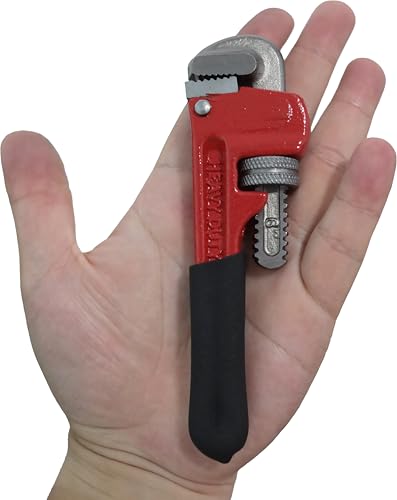 Image of Rayfox Small Pipe Wrench, 6 Inch Adjustable Plumbers Wrench Mini Plumbing Tools Straight Heavy Duty for Tight Spaces (2PC Red Pipe Wrench)