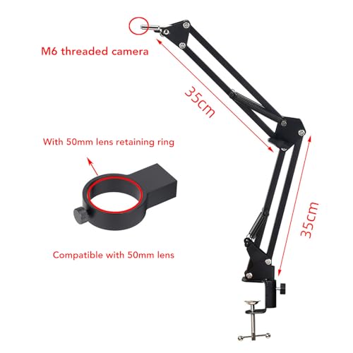Image of Microscope Articulating Arm 360 Degree Rotation Heavy Duty Adjustable Telescoping Mount for USB Digital Microscope