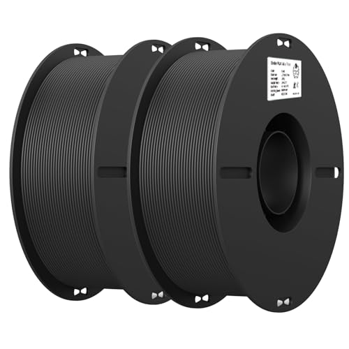 Image of Creality 3D Printer Filament, PLA Filament 1.75mm Bundle 2Kg for 3D Printing, Ender PLA Filament No-Tangling, Strong Bonding & Overhang Performance, Accuracy + /- 0.02mm (Black & Black 2-Pack)