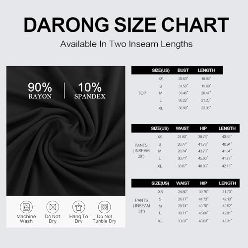 Darong Women\'s 2 Piece Sets Fall Outfits Long Sleeve Wide Leg Tracksuits Casual Sweat Sets Lounge Set 9065A Black L