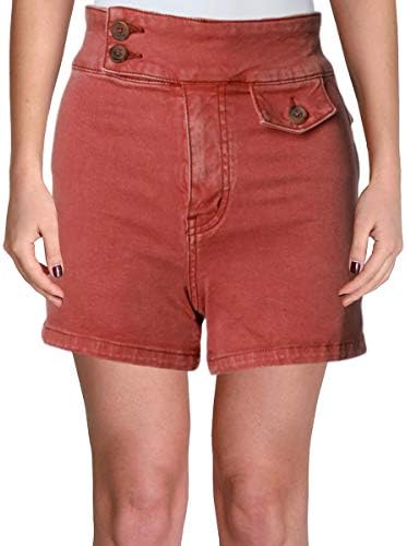Free People Womens Sammi Retro Casual Denim Shorts, Red, 26