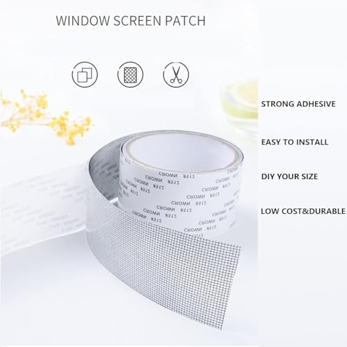 Image of Self-Adhesive Mosquito Net Repair Tape - Fiberglass Mesh Patch for Fixing Window & Door Screens - Durable Insect Barrier Repair Roll