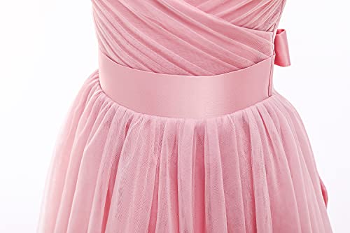 Image of Glamulice Flower Girls Spaghetti Strap Tulle Dress Long A Line Wedding Pageant Dresses Princess Birthday Party Ball Gown