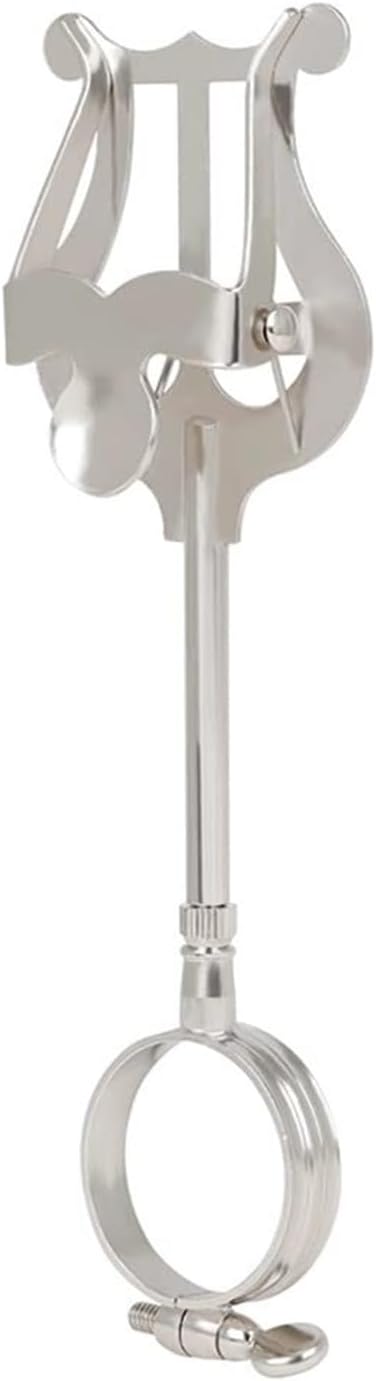Silver Clarinet Lyre Clip, 32mm Metal Clamp-On Music Holder for Clarinet & Tuba
