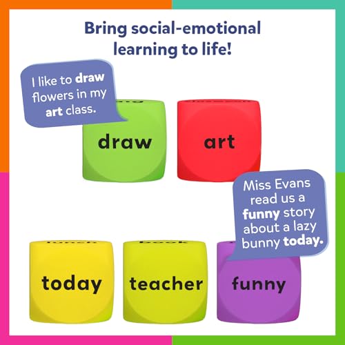 Image of Skillmatics Conversation Cubes for Kids - 8 Wooden Cubes for Social-Emotional Learning, Classroom & Teacher Resources, Communication Skills. Educational Toy & Gift for Ages 4, 5, 6, 7 and Up