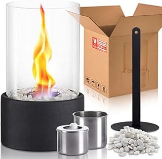 INMOZATA Tabletop Fireplace Portable Bio Ethanol Table Top Fire for Outdoor and Indoor, 60 Min Burn Time, Ideal for Valentine's Day, Christmas Day, Birthday etc