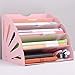 Produktbild Dokumentenablage Holz, Büro A4 Ablage Postablage Schreibtisch Organizer Briefständer Box Für Magazine, Papiere und Dokumente (Rosa)