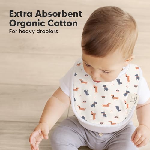 Image of 8-Pack Organic Baby Bibs for Boys, Girls - Soft Cotton Drooling and Teething Bibs for Baby Girl & Boy, Extra Absorbent, Easy to Clean & Put On for Toddler, Newborn, Infant 0-24 Months (Pets & Paws)