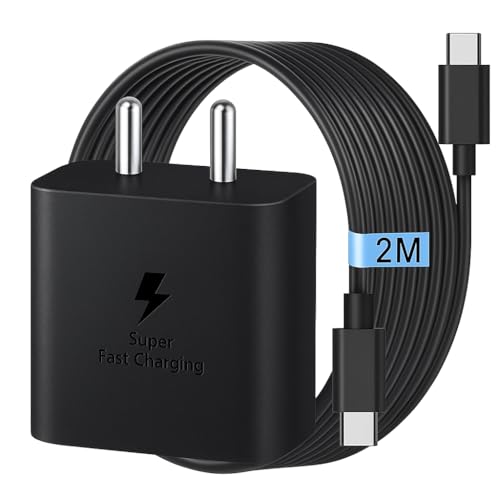 Image of Samsung Original 45W Superfast Charger Kit with 2M USB-C Cable for Galaxy S25 Edge, S25, S24 Ultra, S24+, S23 Ultra, S23 FE, S22, S21 FE, Z Fold 5 /4, Z Flip 5 /4, Tab & A /M /F Series - Black