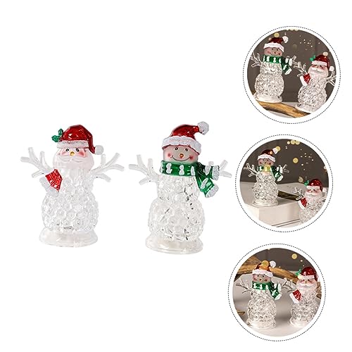 Zerodeko 8 Peças Iluminação De Natal Luz Led Boneco De Neve Centro De Mesa Festa Natalina Enfeites D