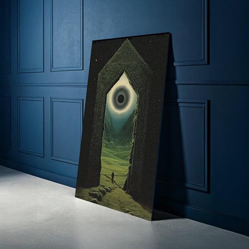 Toile paysage d'éclipse surréaliste pour habiller un grand mur vide 40x70cm