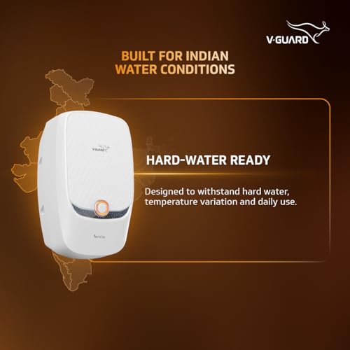 V-Guard Fericio Geyser 3 Litre Instant Water Heater | Elegant Color Changing LED Rings | 3000 W Powerful Heating | Suitable For Kitchen & Bathroom | 5 Year Inner Tank Warranty by V-Guard | White