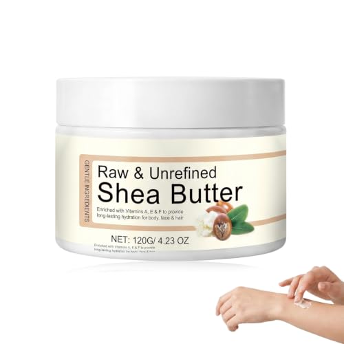 Manteca de Karité Pura y Natural, Hidratante Corporal Intensivo para Piel Seca, Shea Butter Orgánica para Rostro y Cuerpo, Nutrición Profunda y Calma la Piel, 1 Unidad