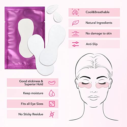 Lunamoon Eyelash Extension Eye Pads - Lint-free, Moisturising, 50 works (Gourd Purple), 1 ml (50er Pack) - Image 4