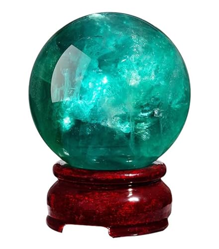 Boule de fluorite verte 7cm avec support, le cadeau idéal pour feng shui