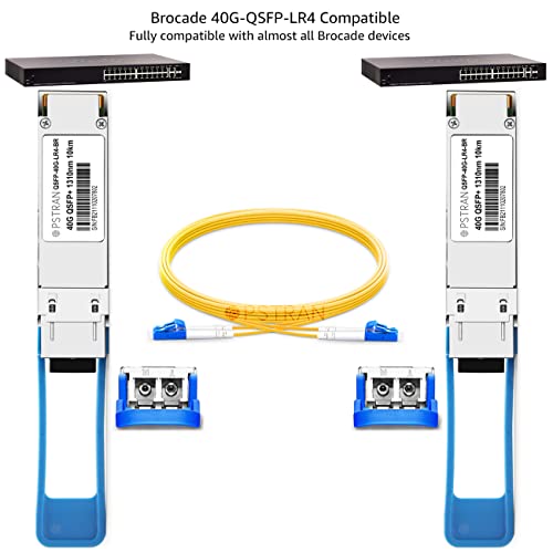 Image of 40GBASE-LR4 QSFP+ Optical Transceiver Module Compatible with Brocade 40G-QSFP-LR4 40G QSFP+ LR4 1310nm 10km DDM Duplex LC SMF