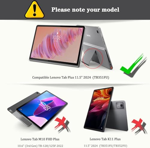 Protection Lenovo Tab Plus 2024 étui cuir antichoc avec porte-stylet violet - 2