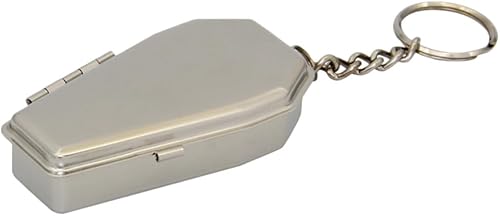 EXCEART Llavero de cenicero de ataúd de Halloween novedoso ataúd llaveros portátil cenicero llavero anillos bolsa coche gótico