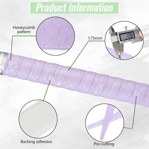 AKAIXI 2 Pack Precut Pro Feel 1.75mm Thickned Purple Baseball Bat Grip Tape — view 4