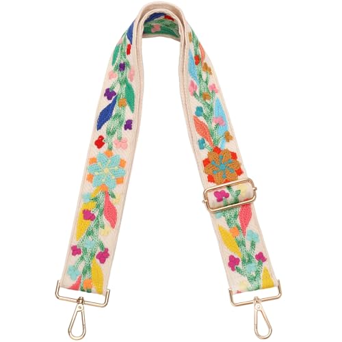 Image of Crochet Flower Purse Strap,Knit Wide Replacement Crossbody for Shoulder Strap Bag Adjustable 2inch Guitar Strap