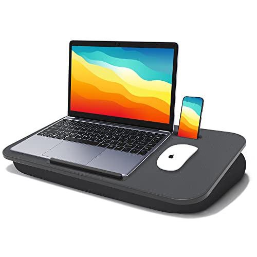Lap Desk With Cushion, Fits Up To 17 Inch Laptop, Pillow Designed Adjustable, Portable Laptop Stand With Tray, Pad & Phone Holder, Home Office For Bed/Couch/Car/Reading/Writing(Black: 21.8X12.1 In) #TOP3