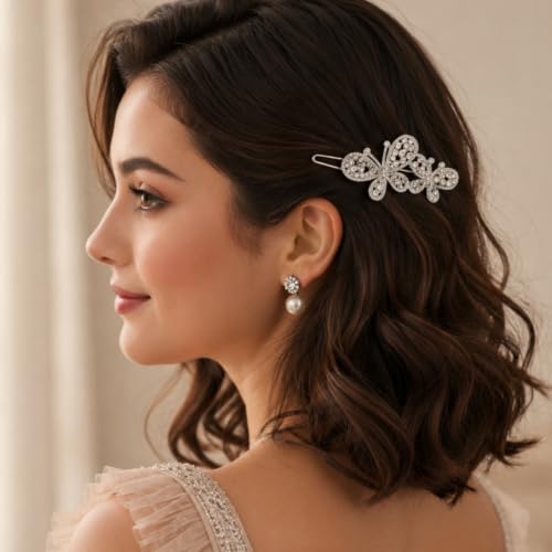 Image of Young & Forever Gift Special Fashion Celestial Stars Flower Butterfly Gold Plated Crystal Barrette Hair Clip /Pin Hair Accessories for women