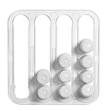 Aucuqu Under Cabinet K Cup Holder, Coffee Pods Organizer for Keurig, Also Side Mount Holds Up to 20 Capsules in 4 Rails |Enter from One Side, Pull Out from the Other|- Clear