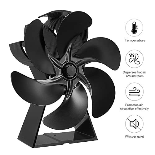 Ventilador de Lareira, Ventilador de lareira de alta eficiência de 6 lâminas, Ventilador de lareira