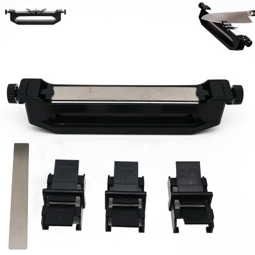 Afilador de cuchillos portátil de precisión, afilador de cuchillos portátil, Ool con ángulos ajustables de 15°/17°/25°, juego de piedra de afilar multiusos for cuchillos de cocina y viaje(A)