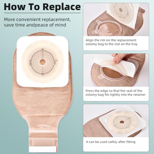 21 pcs ostomy Supplies colostomy Bags- Rainlotus Two Piece Ostomy Drainable Pouches with Closure,Cut-to-Fit for Ileostomy Stoma Care(15pcs Bags+6pcs Barrier)