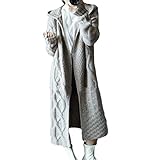 [1/2plus] [ニブンノイチプラス] カーディガン フード 付き ロング 大人 ボヘミア 厚手 レディース (グレー, M)