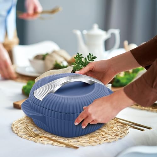 Image of MILTON plastic Oyster 1000 PU Insulated Casserole, 860 ml, Royal Blue, BPA Free, Food Grade, Hot and Cold, Easy to Carry, Easy to Store, Chapati, Roti, Curd Maker