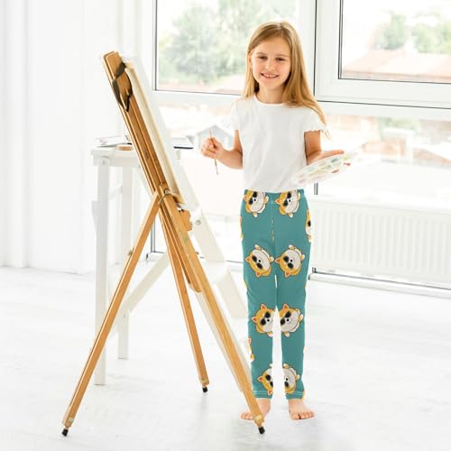 Girls' Leggings Children's Yoga Pants Skinny Printed Dance Corgis Comfortable 4T4