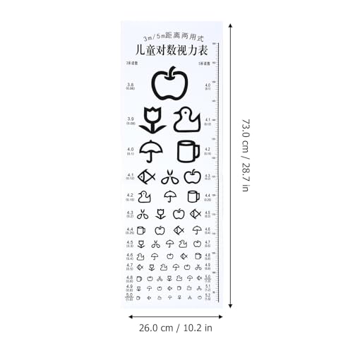 Mipcase Fernsehtafel Sehtest Sehtafel für Kinder: Sehtesttafel Cartoon Sehtafel Sehtafel Kindersehtafel Sehschärfetafel Wandsehtafel für Heimklinik Auge Schule Sehtestdiagramm