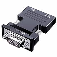 SZJUNXIAO HDMI Zu VGA Adapter 1080P HDTV Mit Audio Übertragung Konverter, 3,5mm Audioanschluss für PC, Laptop, Monitor, Beamer UVM