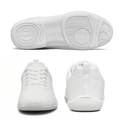 Image of Girls White Cheerleading Shoes Lightweight Competition Tennis Shoes Women Hip Hop Gymnastics Dance Sneakers