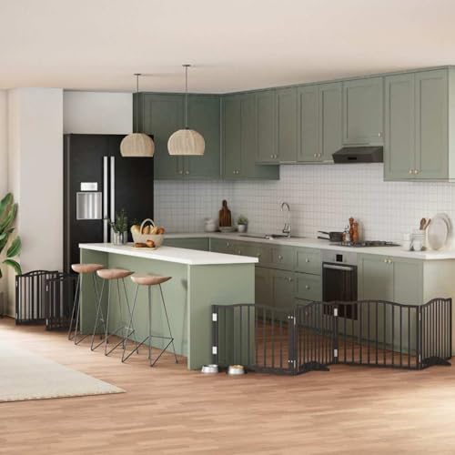 Vidaxl Cancello Cani Porta Pieghevole Nero 10 Pannelli 800 Cm Pioppo - 2