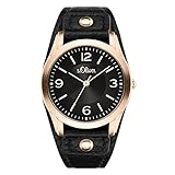 s.Oliver Damen-Armbanduhr SO-3241-LQ (Schwarz-Gold)