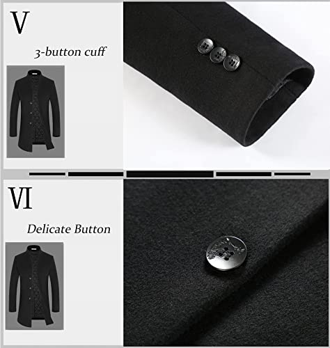 Image of APTRO Men's Wool Trench Coat Hoodie Winter Top Coat