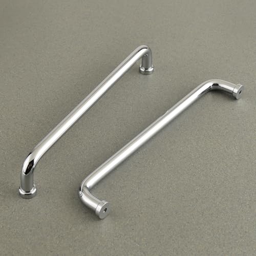 funifiti 5 Pack Chrome and White Cabinet Pulls Silver Drawer Pulls 7-1/2 Inch Hole to Hole Modern Closet Door Handles Curved Tray Handles Kitchen Hardware Handle by funifiti - Used condition - US$15.45