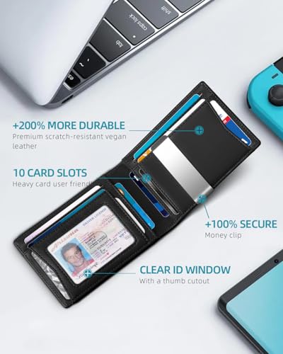 Zitahli Men's Wallets Airtag Holder Slim Rfid Leather with Gift Box2