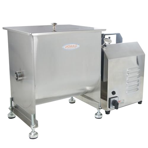 Image of Hakka 15lb /7.5L Electric Meat Mixer, Stainless Steel 10L Capacity Fixed Tank Commercial Meat Mixer with Motor for Sausage Restaurant Food Processing Equipment
