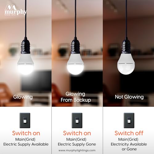 Image of Murphy 9W Inverter Bulb with 3M Battery Operated String Light Combo Pack for Home, Cool Daylight, Base B22, with 1.5 Year Warranty, Pack of 3