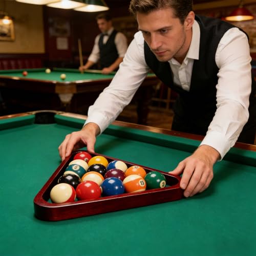 Équipement de billard complet en bois véritable et brosse de support de table - 6