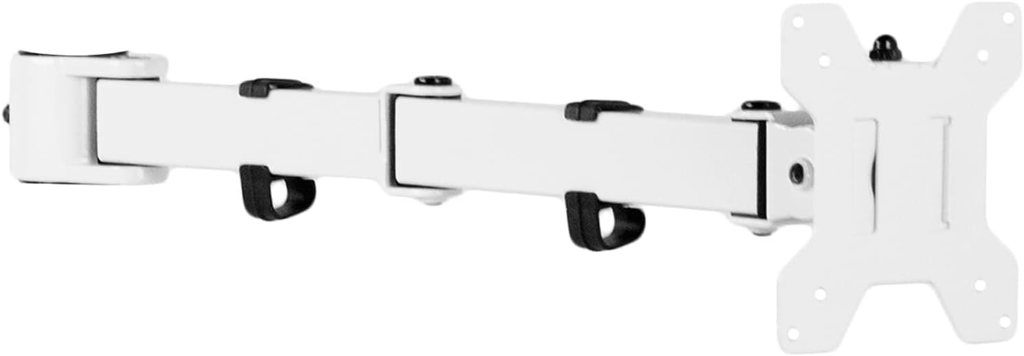 Fully Adjustable Single Monitor Arm for Desk Mount Stand, Monitor Arm for 1 Screen up to 27 inches, White, PT-SD-AM01AW