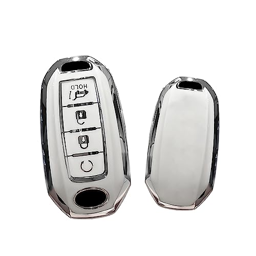 Coque de clé Infiniti en TPU blanc protection premium pour boîtier smart key 4 boutons